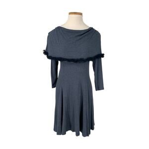 Myrine Antwerp Dress Fit And Flare Soft Stretch Cottage Core Euro Small Blue